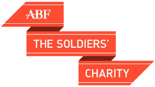 ABF The Soldiers’ Charity logo with red banner-style text blocks.